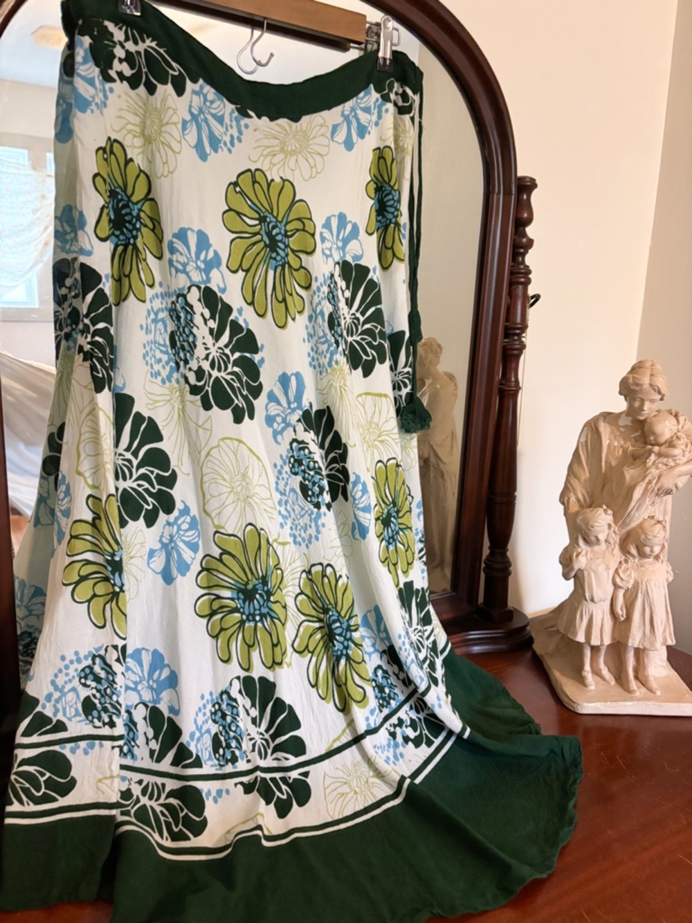 Y2K Green and Blue Floral Skirt Size 1X